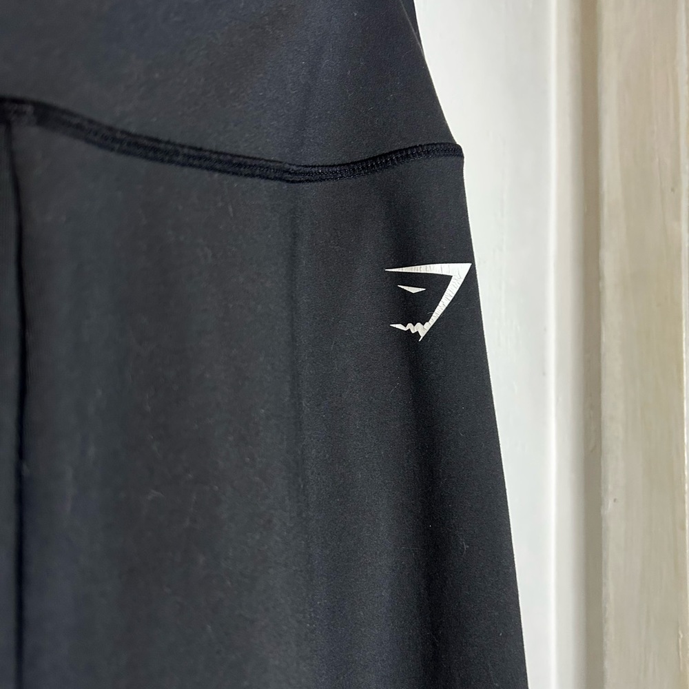 Gymshark Black Leggings with White Logo